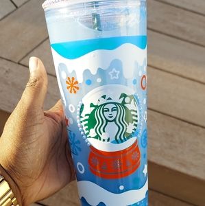 Snow Globe Starbucks 24Oz Cold Acrylic Tumbler